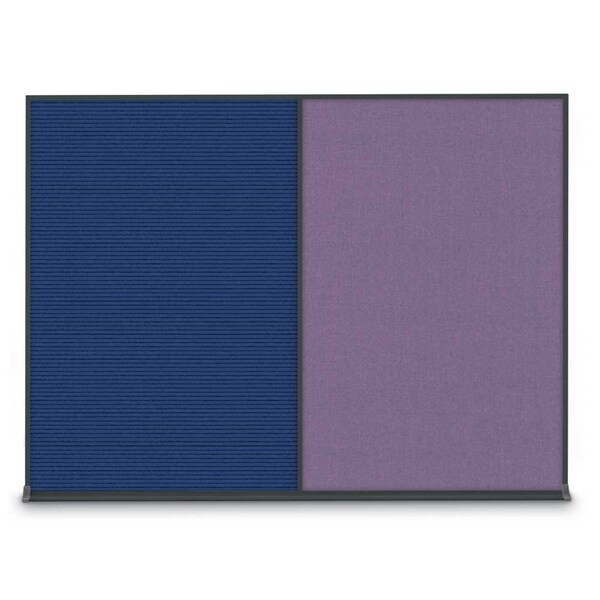 United Visual Products Double Door Radius Plus Corkboard, 48"X UV8003PLUS-SATIN-COBACC - main